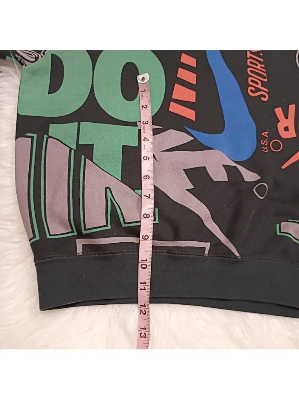 Nike Sportswear Multicolor Logo Graphic Sweatshirt Oversized SZ S - Picture 7 of 10